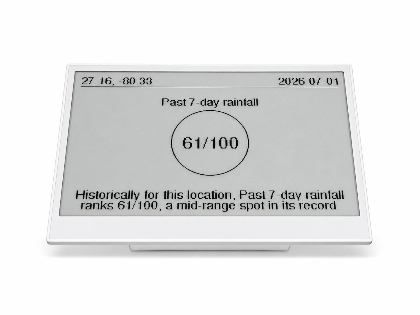 Weather100 Pro white metal display